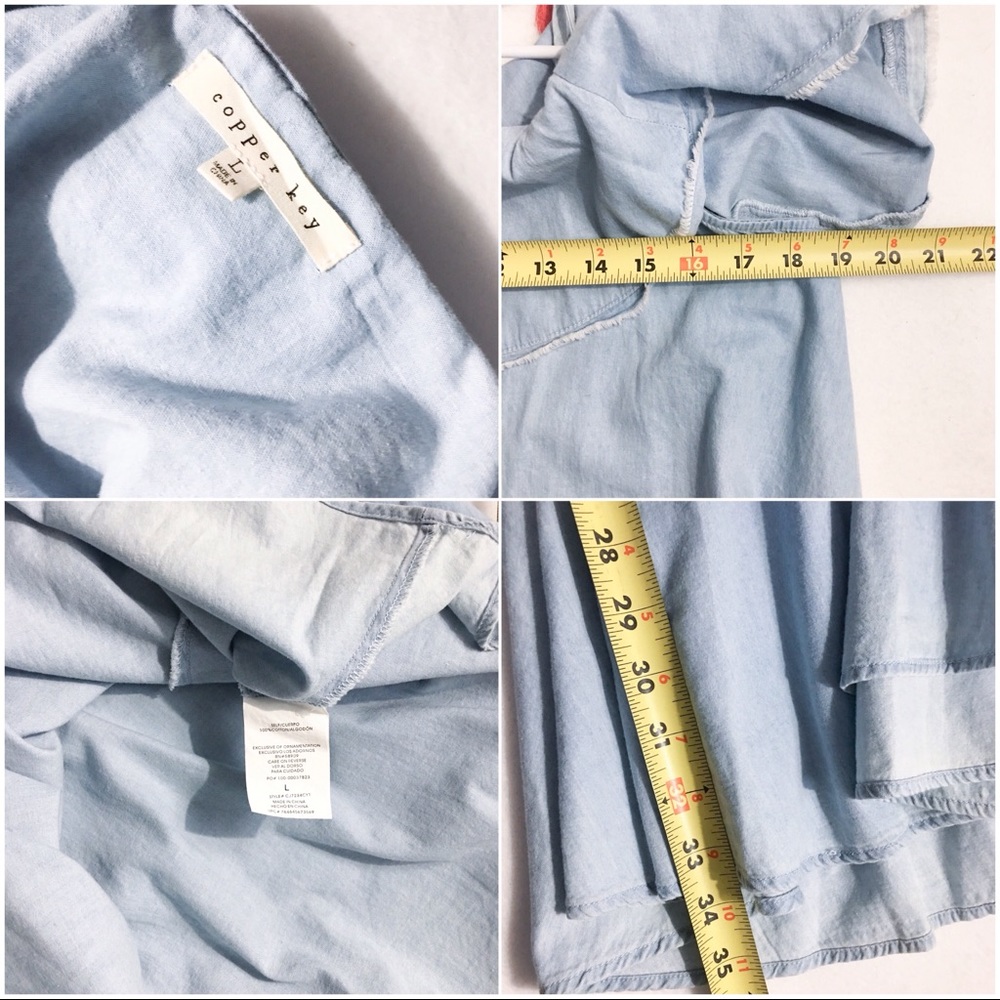 SOLD💥🆕Chambray Off Shoulder Full Skirt Dress - Picture 8 of 8